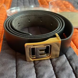 Buxton Men’s reversible Leather belt “E” Initial
